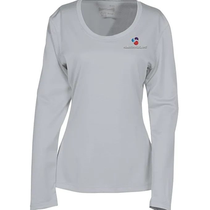 Popcorn Knit Performance Long Sleeve Tee - Ladies' - Embroidered