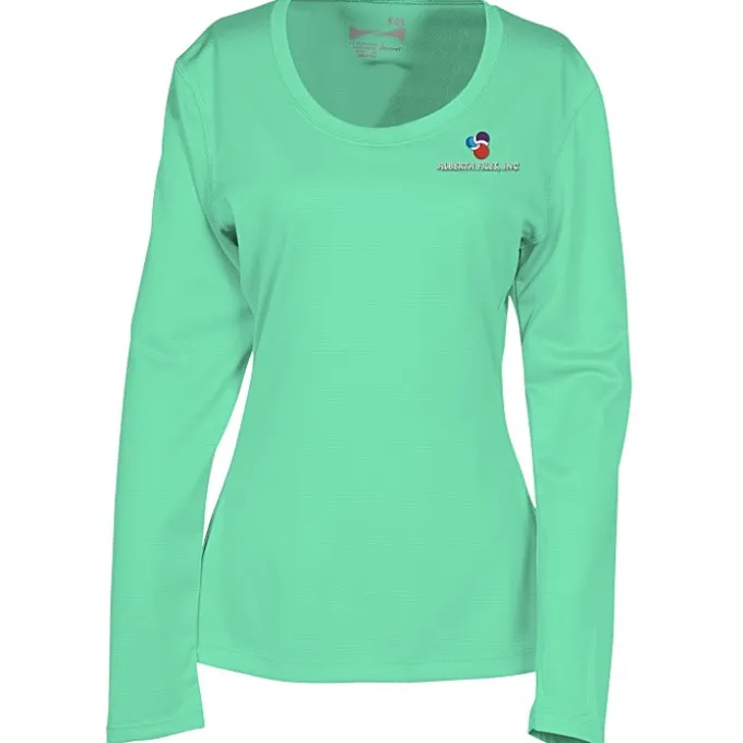 Popcorn Knit Performance Long Sleeve Tee - Ladies' - Embroidered