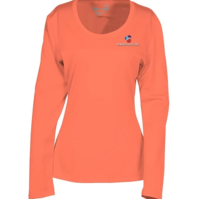 Popcorn Knit Performance Long Sleeve Tee - Ladies' - Embroidered