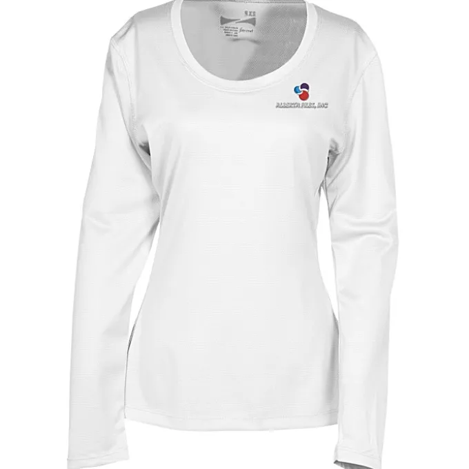 Popcorn Knit Performance Long Sleeve Tee - Ladies' - Embroidered