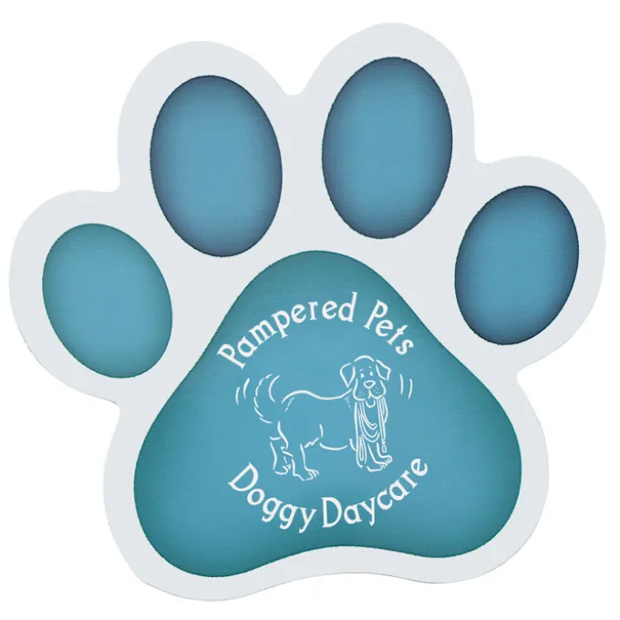 Pop Out Picture Frame Magnet - Paw Print