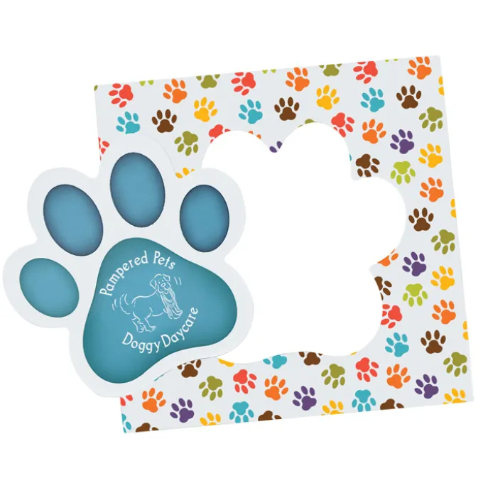 Pop Out Picture Frame Magnet - Paw Print