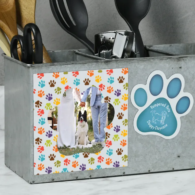 Pop Out Picture Frame Magnet - Paw Print
