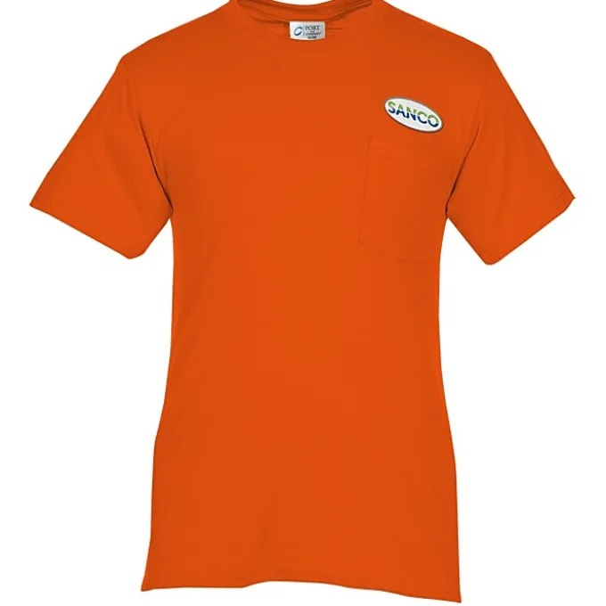 Port 50/50 Blend Pocket T-Shirt - Embroidered