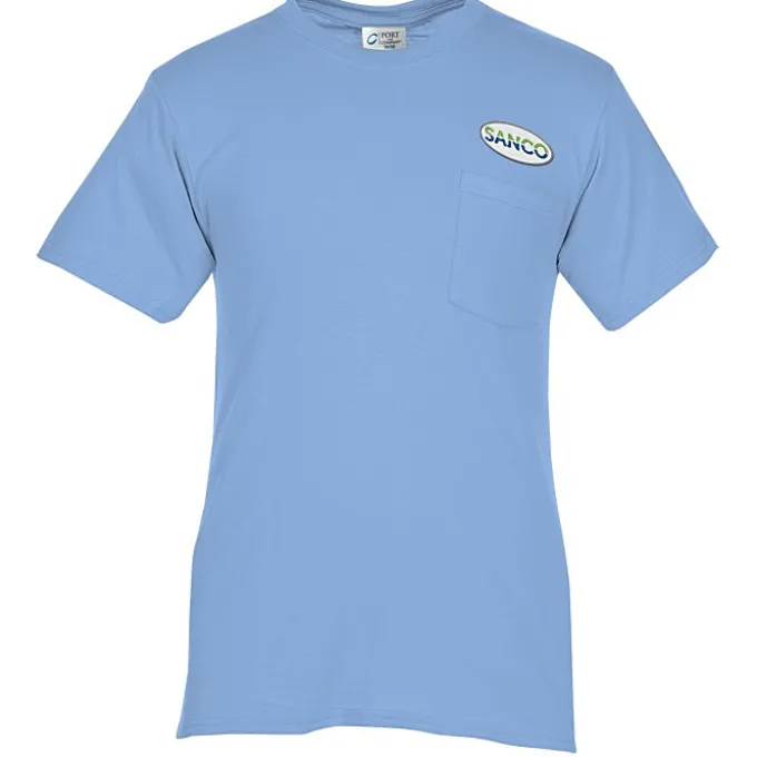 Port 50/50 Blend Pocket T-Shirt - Embroidered