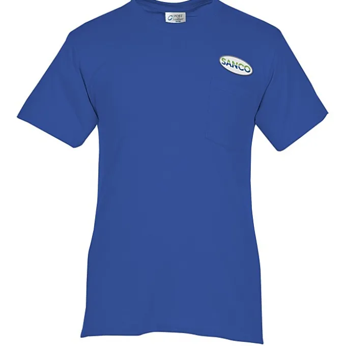 Port 50/50 Blend Pocket T-Shirt - Embroidered