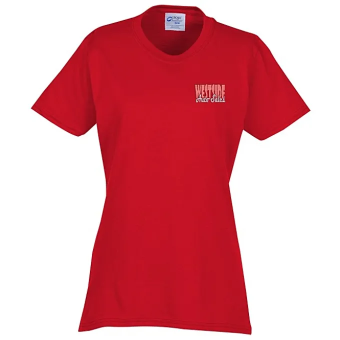 Port 50/50 Blend T-Shirt - Ladies' - Embroidered - 24 hr