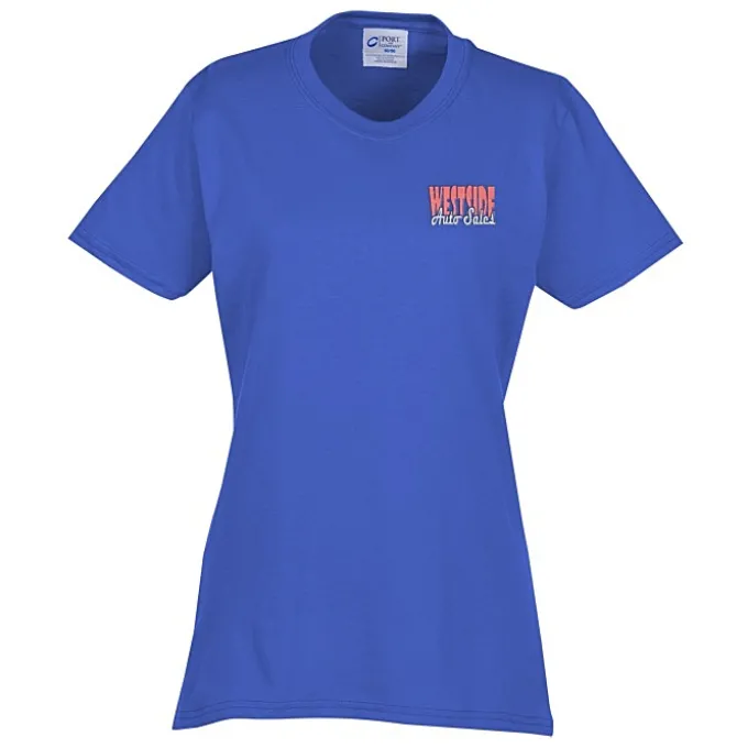 Port 50/50 Blend T-Shirt - Ladies' - Embroidered - 24 hr