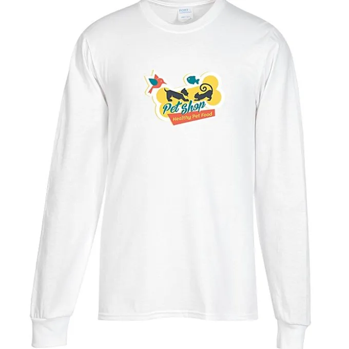 Port Classic 5.4-oz Long Sleeve T-Shirt - Men's - White - Full Color