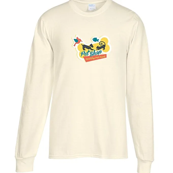 Port Classic 5.4-oz Long Sleeve T-Shirt - Men's - White - Full Color