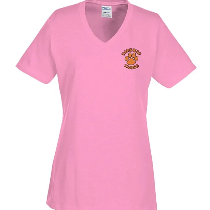 Port Classic 5.4-oz V-Neck T-Shirt - Ladies' - Colors - Embroidered
