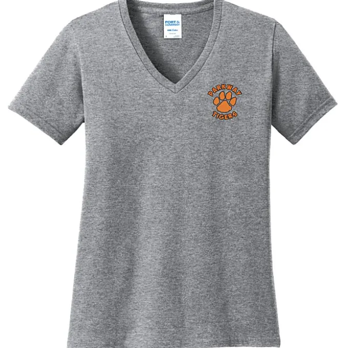 Port Classic 5.4-oz V-Neck T-Shirt - Ladies' - Colors - Embroidered