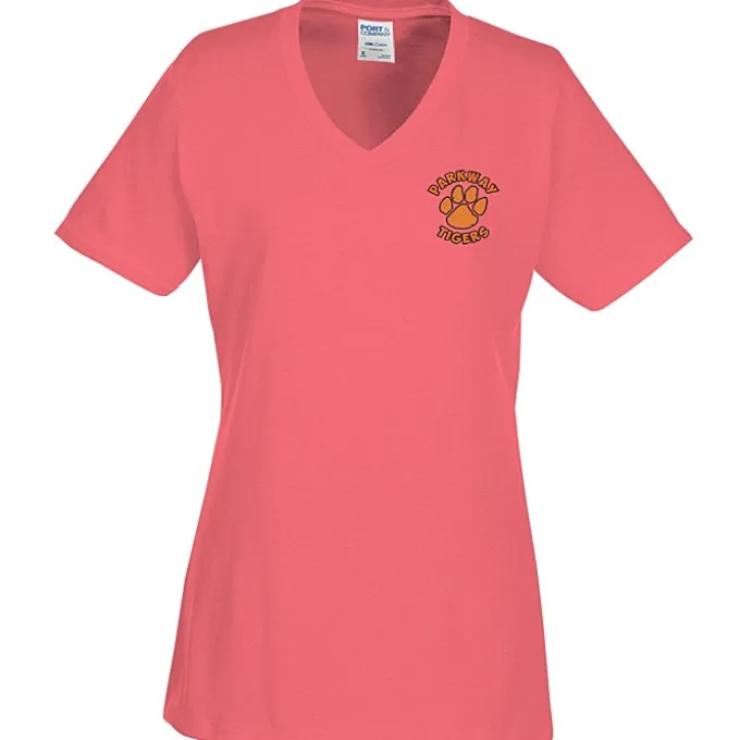 Port Classic 5.4-oz V-Neck T-Shirt - Ladies' - Colors - Embroidered