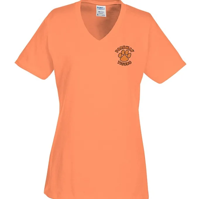 Port Classic 5.4-oz V-Neck T-Shirt - Ladies' - Colors - Embroidered