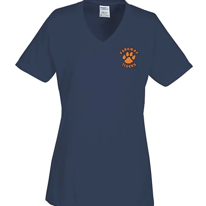 Port Classic 5.4-oz V-Neck T-Shirt - Ladies' - Colors - Embroidered