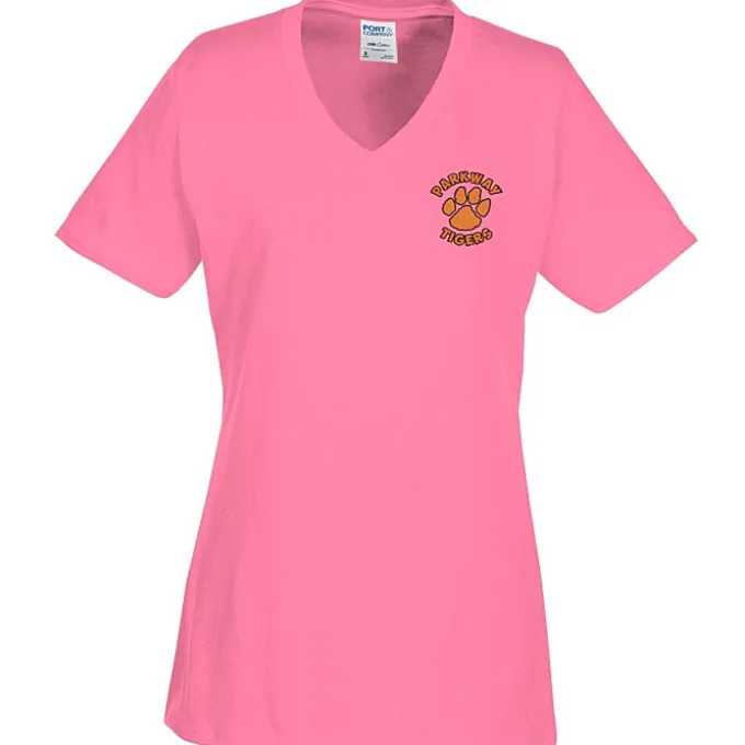 Port Classic 5.4-oz V-Neck T-Shirt - Ladies' - Colors - Embroidered