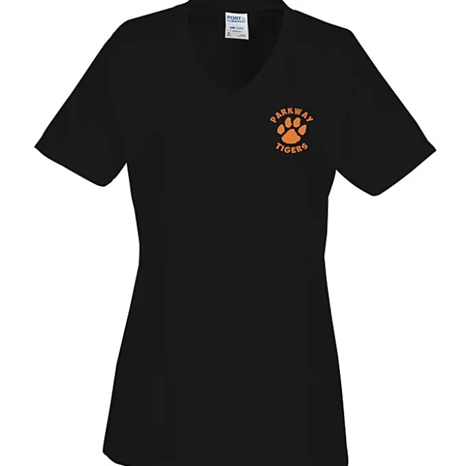 Port Classic 5.4-oz V-Neck T-Shirt - Ladies' - Colors - Embroidered