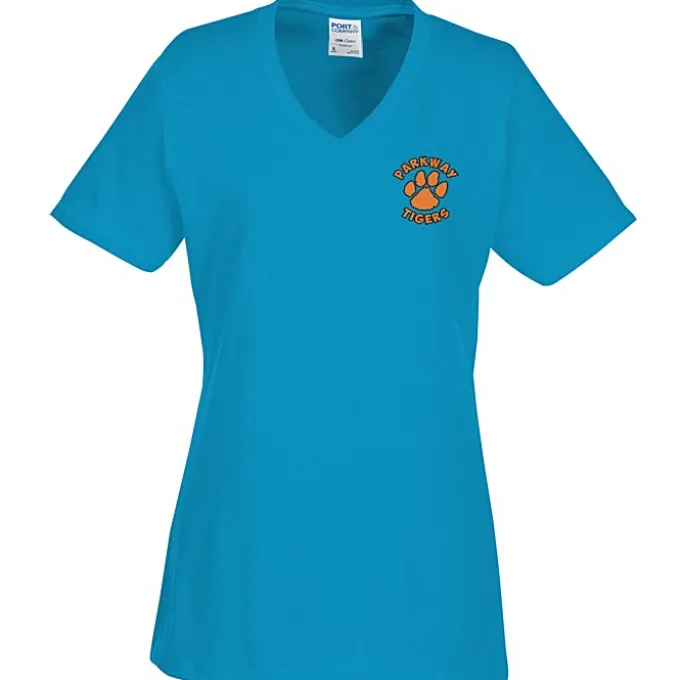 Port Classic 5.4-oz V-Neck T-Shirt - Ladies' - Colors - Embroidered