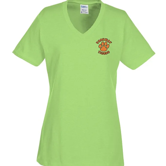 Port Classic 5.4-oz V-Neck T-Shirt - Ladies' - Colors - Embroidered