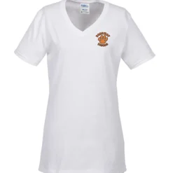 Port Classic 5.4-oz V-Neck T-Shirt - Ladies' - White - Embroidered