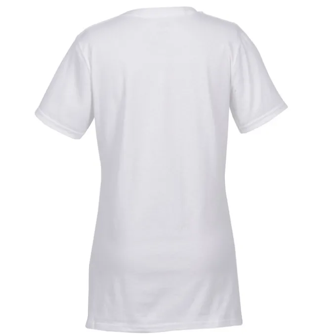 Port Classic 5.4-oz V-Neck T-Shirt - Ladies' - White - Embroidered