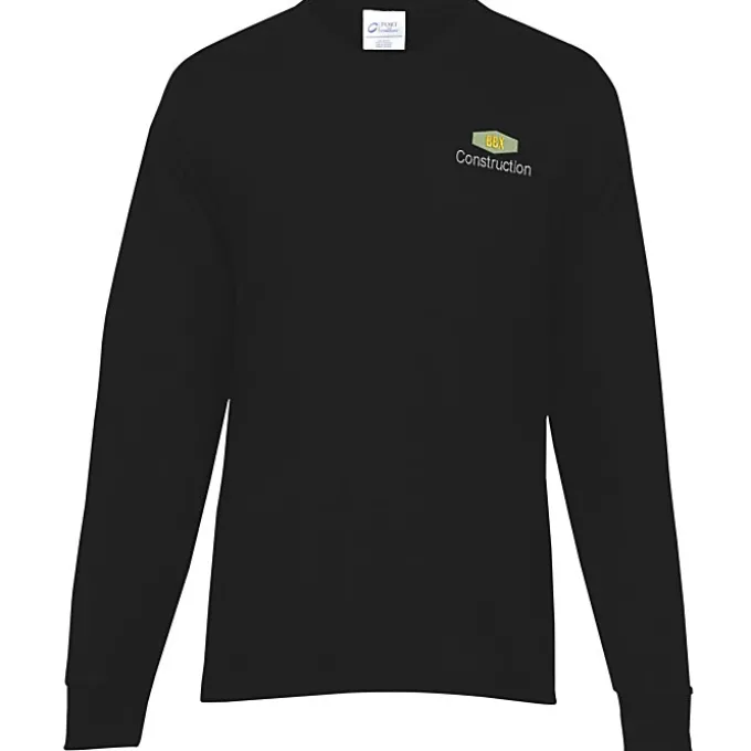 Port & Company Essential Long Sleeve Pocket T-Shirt - Embroidered
