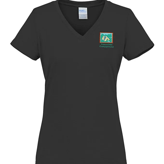 Port & Company Tri-Blend V-Neck T-Shirt - Ladies' - Embroidered