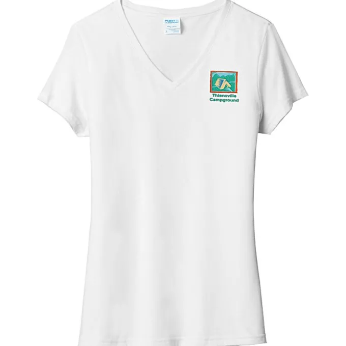 Port & Company Tri-Blend V-Neck T-Shirt - Ladies' - Embroidered