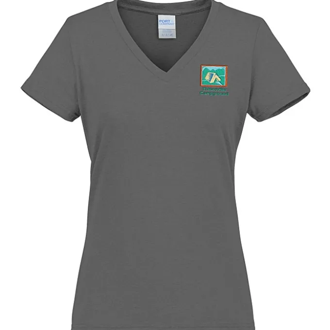 Port & Company Tri-Blend V-Neck T-Shirt - Ladies' - Embroidered