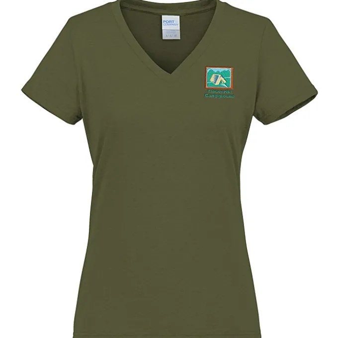 Port & Company Tri-Blend V-Neck T-Shirt - Ladies' - Embroidered