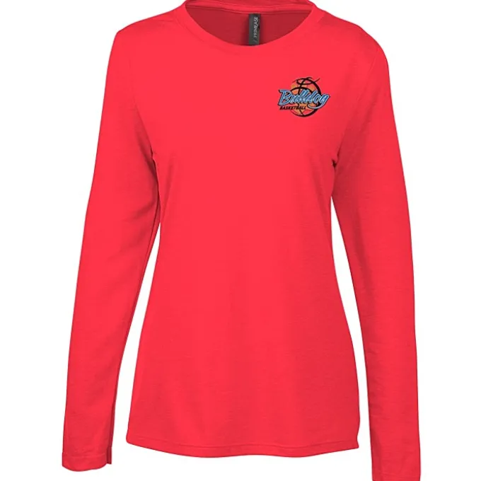 Primease Tri-Blend Long Sleeve Tee - Ladies' - Embroidered