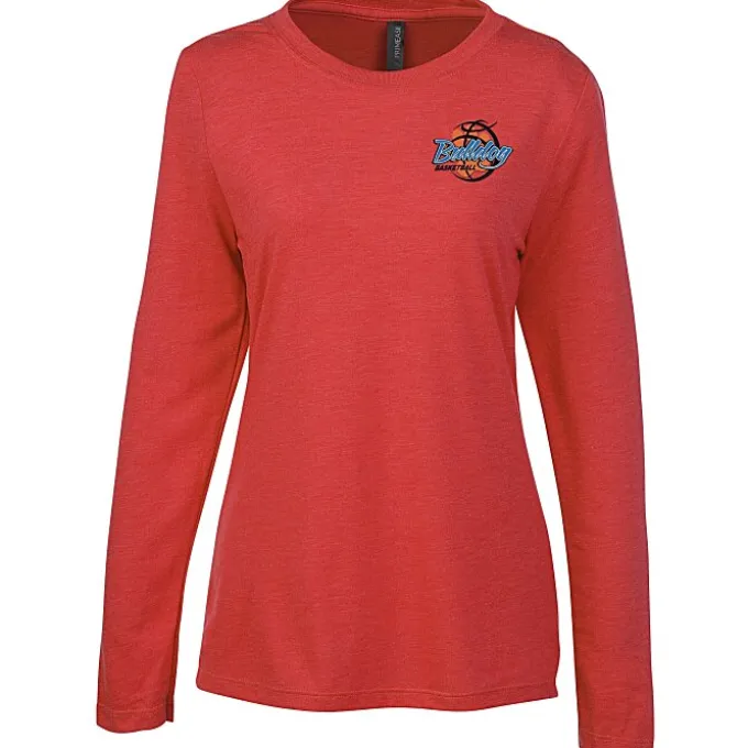 Primease Tri-Blend Long Sleeve Tee - Ladies' - Embroidered