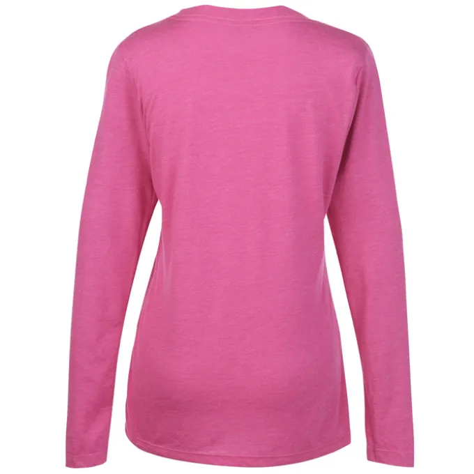 Primease Tri-Blend Long Sleeve Tee - Ladies' - Embroidered