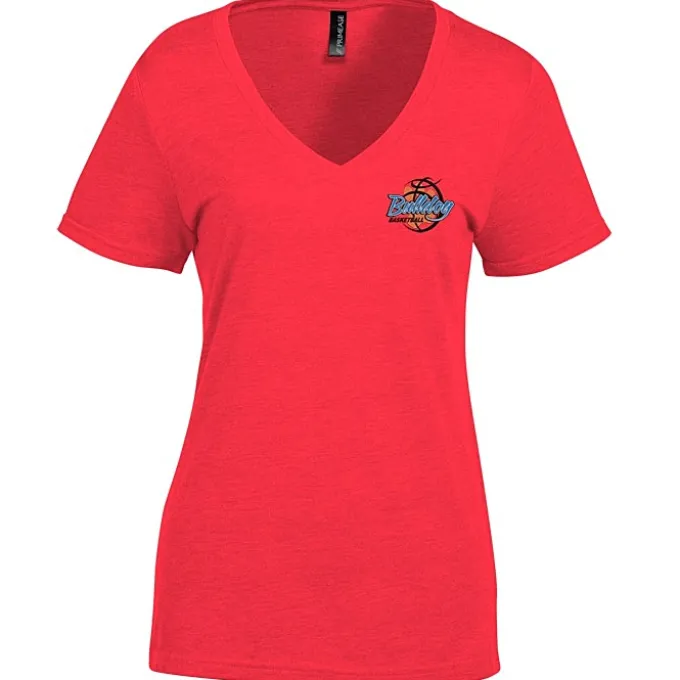 Primease Tri-Blend V-Neck Tee - Ladies' - Embroidered