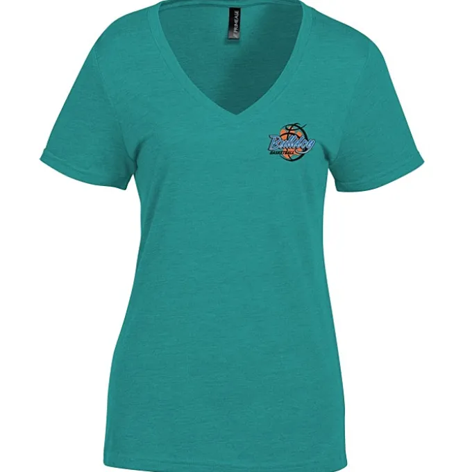 Primease Tri-Blend V-Neck Tee - Ladies' - Embroidered