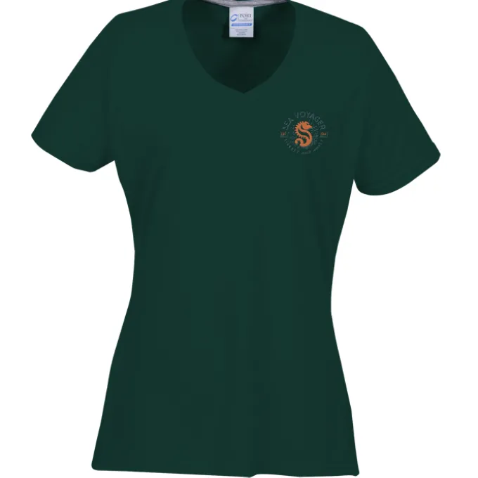 Principle Performance Blend Ladies' V-Neck T-Shirt - Embroidered