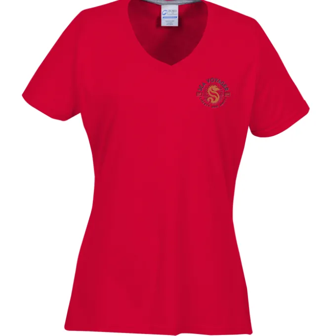 Principle Performance Blend Ladies' V-Neck T-Shirt - Embroidered