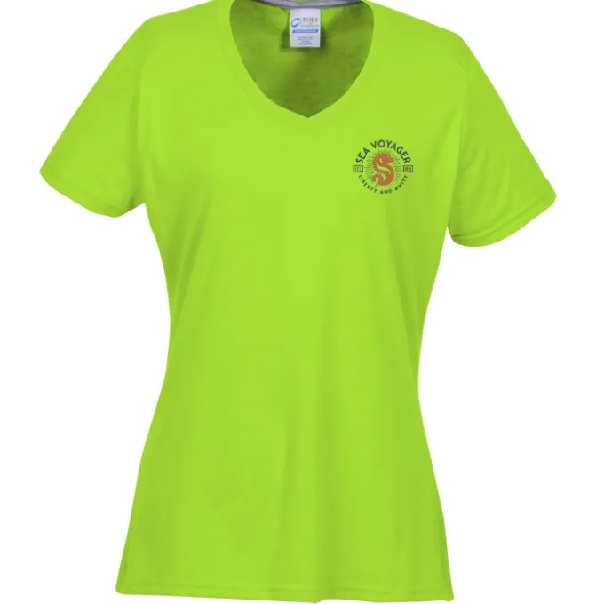 Principle Performance Blend Ladies' V-Neck T-Shirt - Embroidered