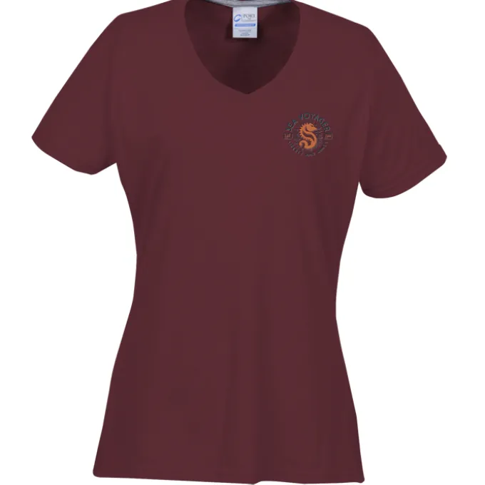 Principle Performance Blend Ladies' V-Neck T-Shirt - Embroidered