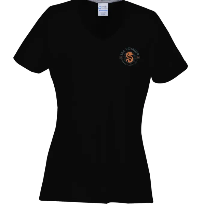 Principle Performance Blend Ladies' V-Neck T-Shirt - Embroidered