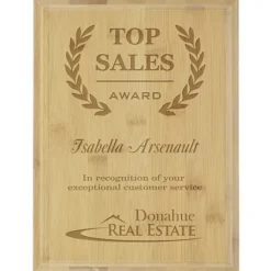 Prosperity Bamboo Plaque - 12 inches x 9 inches