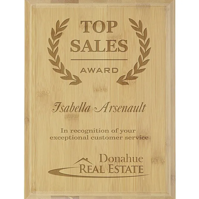 Prosperity Bamboo Plaque - 12 inches x 9 inches