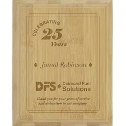 Prosperity Bamboo Plaque - 9 inches x 7 inches