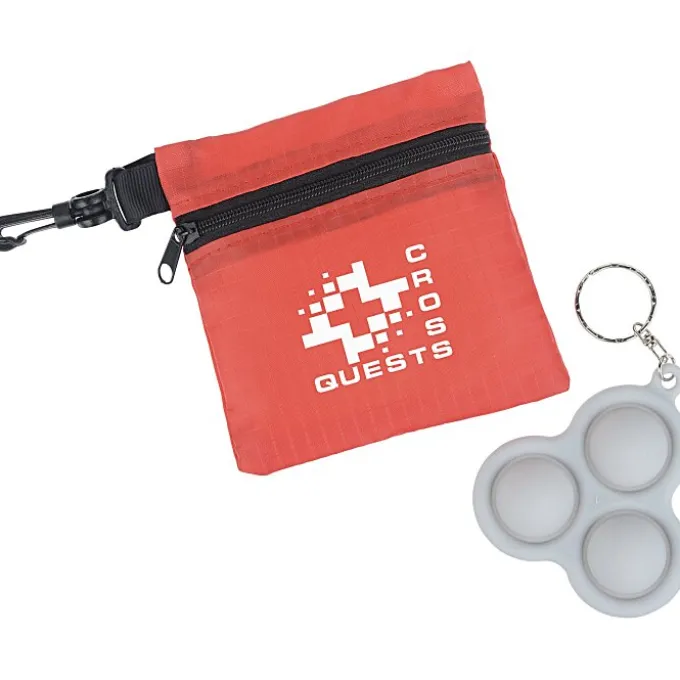 Push Pop Fidget Keychain with Pouch