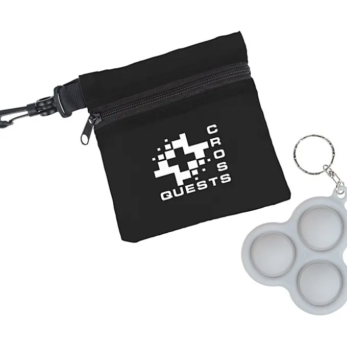 Push Pop Fidget Keychain with Pouch