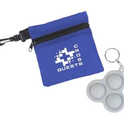Push Pop Fidget Keychain with Pouch