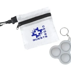 Push Pop Fidget Keychain with Pouch