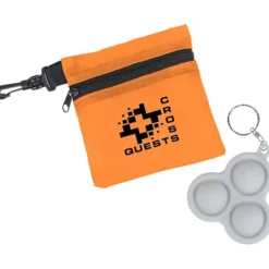 Push Pop Fidget Keychain with Pouch