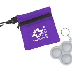 Push Pop Fidget Keychain with Pouch