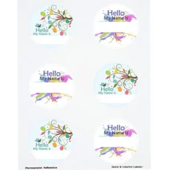 Quick & Colorful Perforated Sheeted Label - Circle 2-3/4 inches